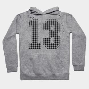 Plaid Number - 13 - Dark Hoodie